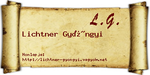 Lichtner Gyöngyi névjegykártya